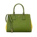 2014 Prada Saffiano Leather Tote Bag for sale BN2438 green & yellow